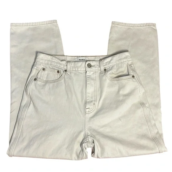 Pistola Revolve Cassie Crop Jeans in Adobe Cream Womens Size 27 - Picture 14 of 16